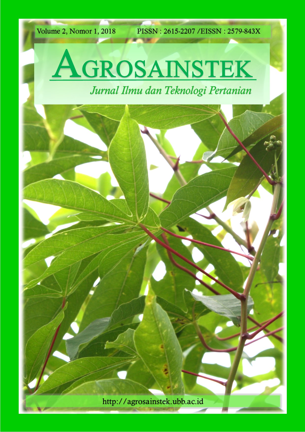 AGROSAINSTEK Volume 2 No 1 2018
